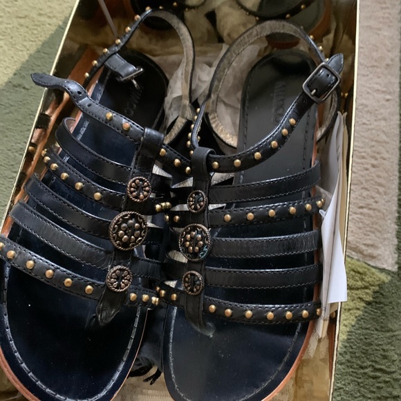 Mimco black studded gladiator kinship sandals - Picture 1 of 5